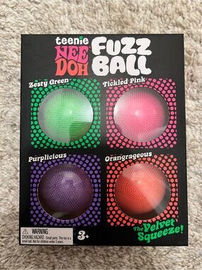 teenie NEE DOH Fuzz Ball 4-Pack - Green, Pink, Purple, Orange